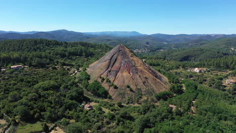 Alès-Cevennes-National-Park-pile-built-of-accumulated-spoil-old-mining-industry.